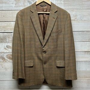 Brooks Brothers 1818 Madison Blazer‎ Mens 42R Brown Houndstooth Wool Lined
